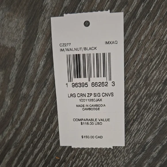 Coach Walnut and Black Signature Canvas Wristlet - Picture 3 of 3